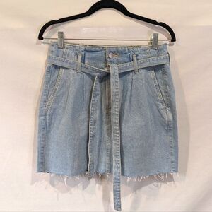 Garage Light Wash Denim Skirt Paper Bag/Pleated Size Small